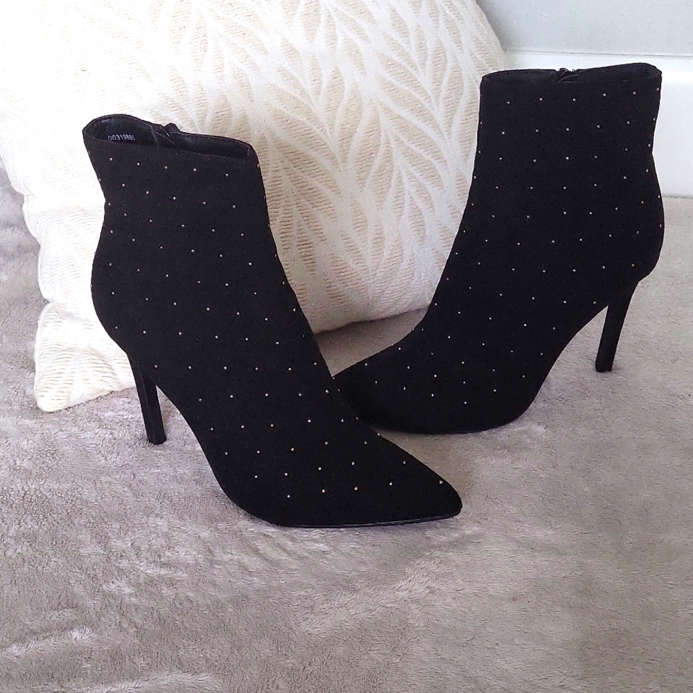 High-heeled Short Boots Black